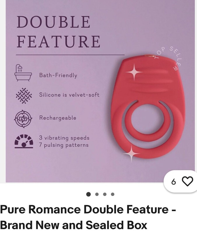 Pure Romance Toy Double Feature Penis Ring