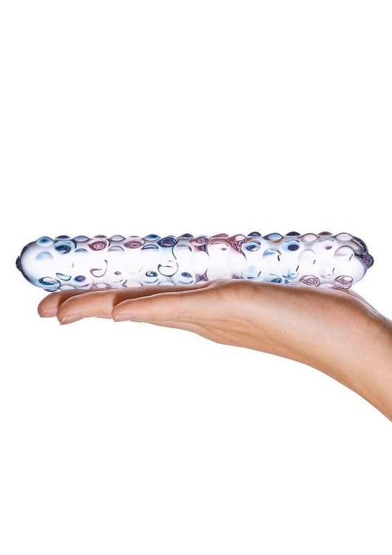 Glas Purple Rose Hand Blown Glass Nubby Textured Dildo Sex Toy Hypoallergenic gallery