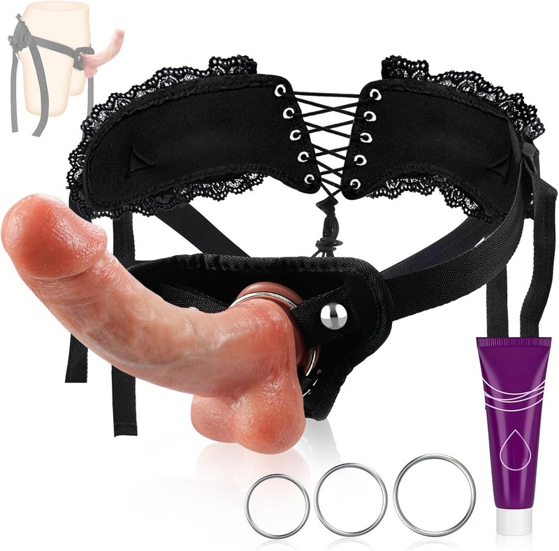 Strap On Dildo Sex Toys,Adjustable Dildo Harness for Women,Lace Strapon Harnesss