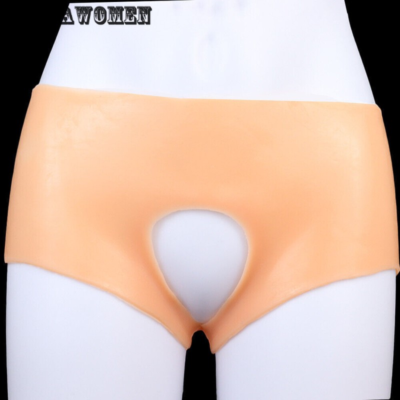 Silicone Panties Open Crotch Fake Butt Pants Enhance Lift Buttock Shaper Shorts