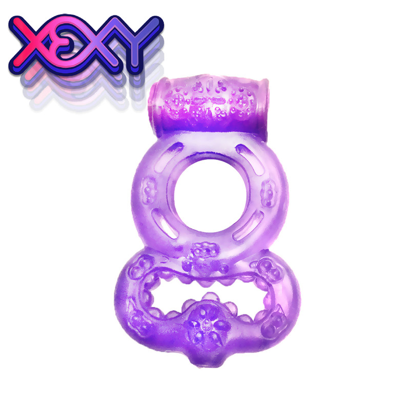 Vibrating Dual Cock & Ball Ring Penis Ring Enlarger ED Xexy Adult Sex Toys
