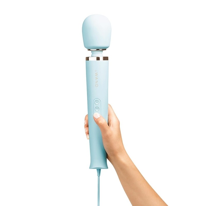 Le Wand Sky Blue Plug-In Massager Vibrator Wand G-Spot Clitoris Stimulator