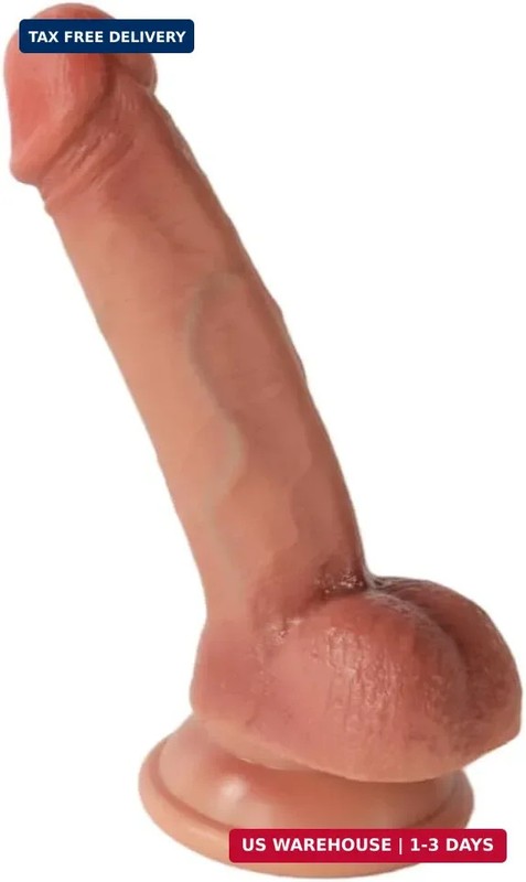 6-Inch Small Dildo for Beginners, Anal & Vaginal Dildo with Balls, Soft Realisti