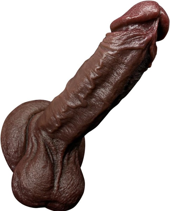 9 Inch Black Realistic Dildo Sex Toy, Feels Like Skin Huge Thick Dildo,with Stro