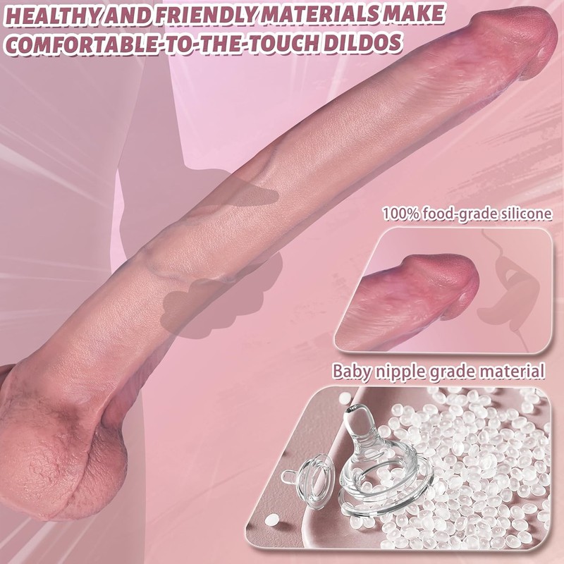 Comfortable 13.7 Inch Silicone Dildo with Suction Cup for Hands Free Enjoyment gallery