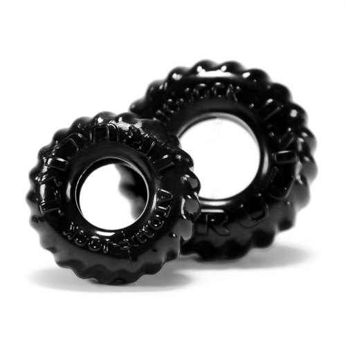 Oxballs Truckt 2 Piece Cock Ring Set Atomic Jock Black Male Enhancer