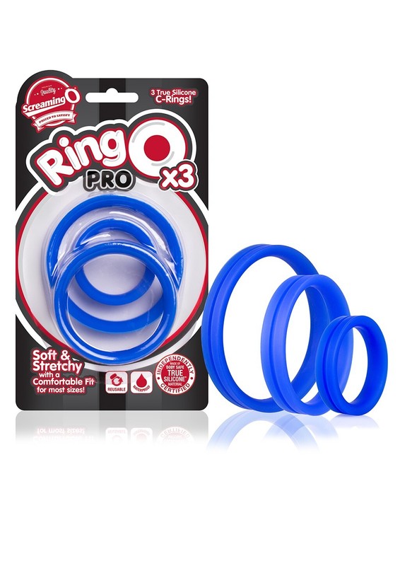 Screaming O Ringo Pro X3 Cock Ring Set Blue gallery
