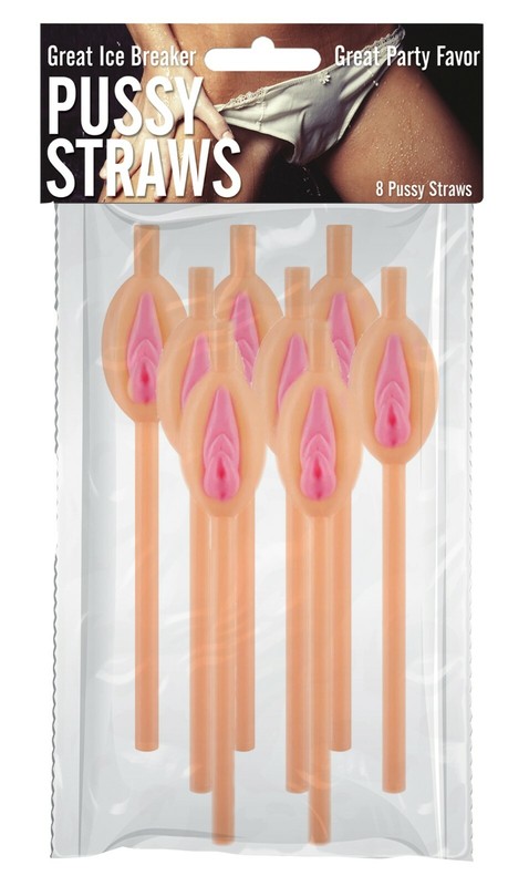 Pussy Straws 8 Pack - Party Favor Gag Gift Novelty