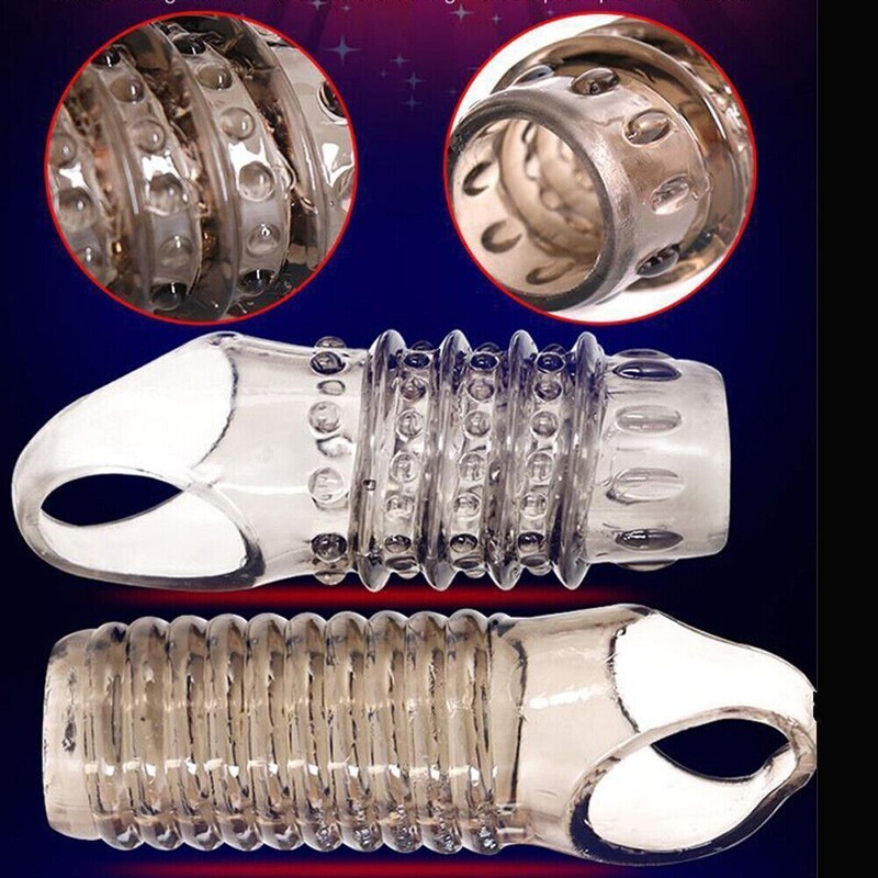 2pcs Penis Sleeve Cock Dick Cover Penis Sheath Condom Extender for Men Sex Toys gallery