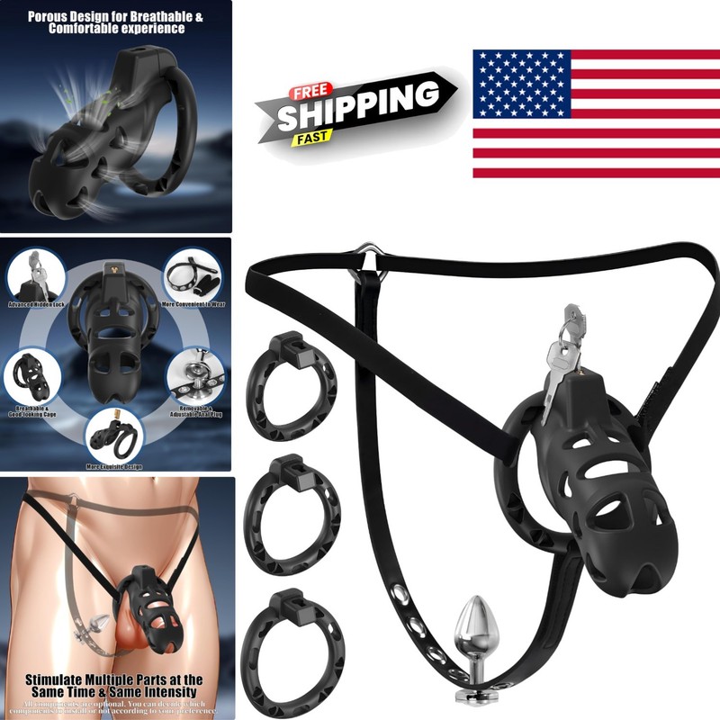Adjustable Male Chastity Device with Comfortable Fit and Breathable Structure