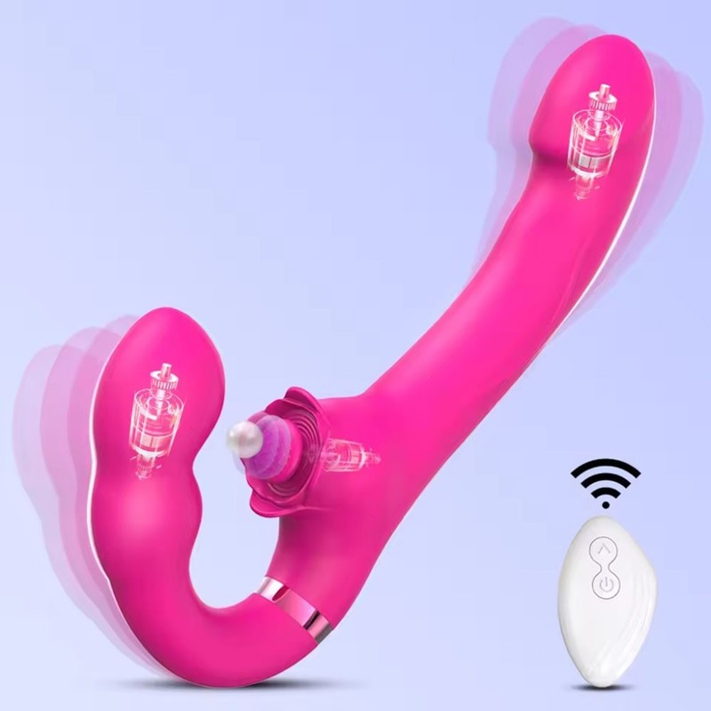 Rechargeable Vibrating Strapless Strap On Dildo G-spot Vibrator Lesbian Sex Toys gallery