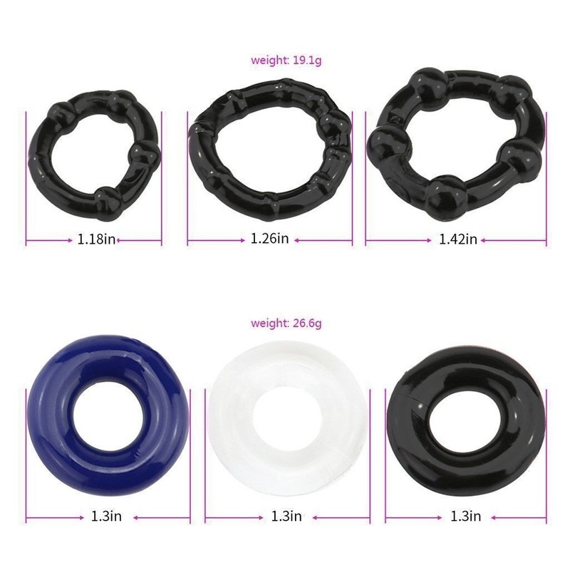 9/18pc Donut Cock Ring Super Stretchy Strong Stay Harder Penis Rings ED Solution gallery