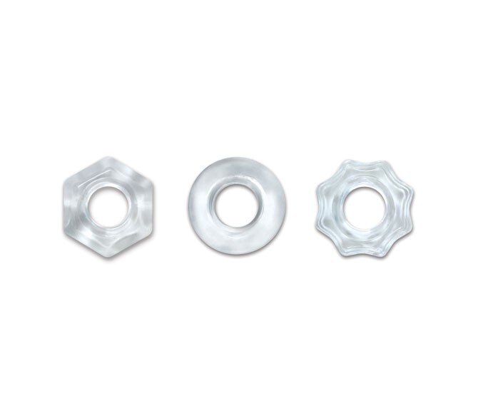 NS Novelties Renegade Chubbies Cock Ring Set Clear