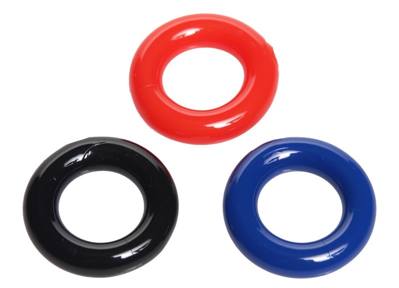Trinity Stretchy Cock Rings 3pk Multi-Color – Penis Cock Enhancer Erection Rings