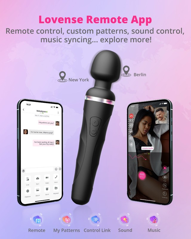 LOVENSE Domi 2 Wand Massager Vibrator+Gemini Vibrating Nipple Clamps Adjustable gallery