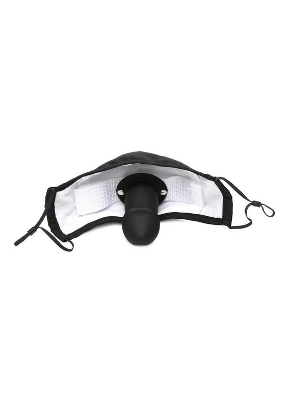 Master Series Mouth-Full Silicone Dildo Face Mask - Black gallery