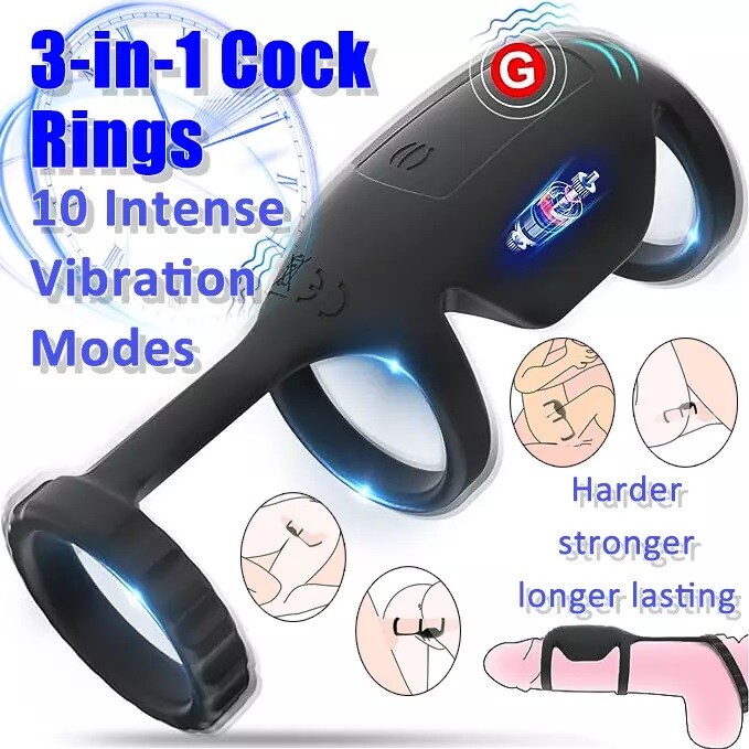 Couple Vibrator G-spot Dildo Massager Penis Cock Ring Adult Sex Toys For Men