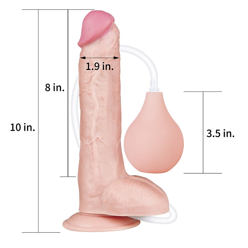 Unisex Strap-On Harness Kit 10 inch Extreme Squirting Ejaculating Dildo 2 O-Ring gallery