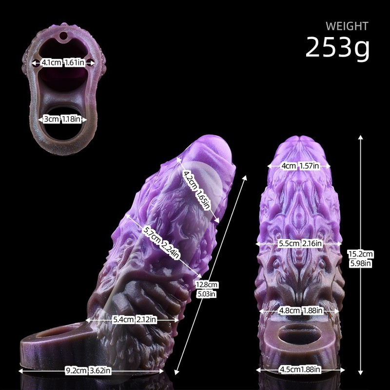 Fantasy Monster Penis Sleeve Soft Silicone Extender💋Cock Sheath Girth Enlarger