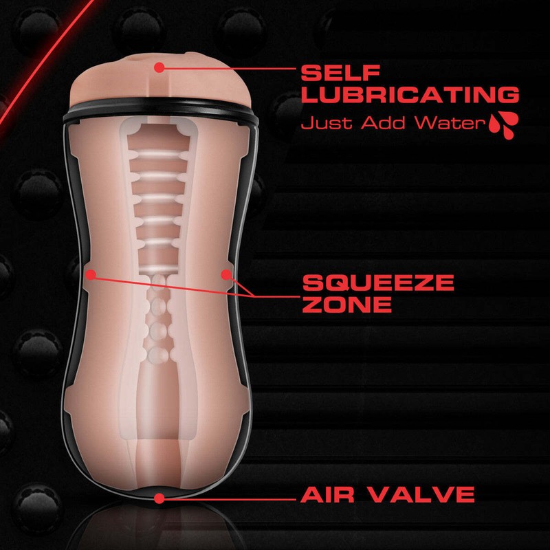 Blush M for Men-Lubricating Mens Masturbation Cup with Pleasure Ridges and Orbs gallery