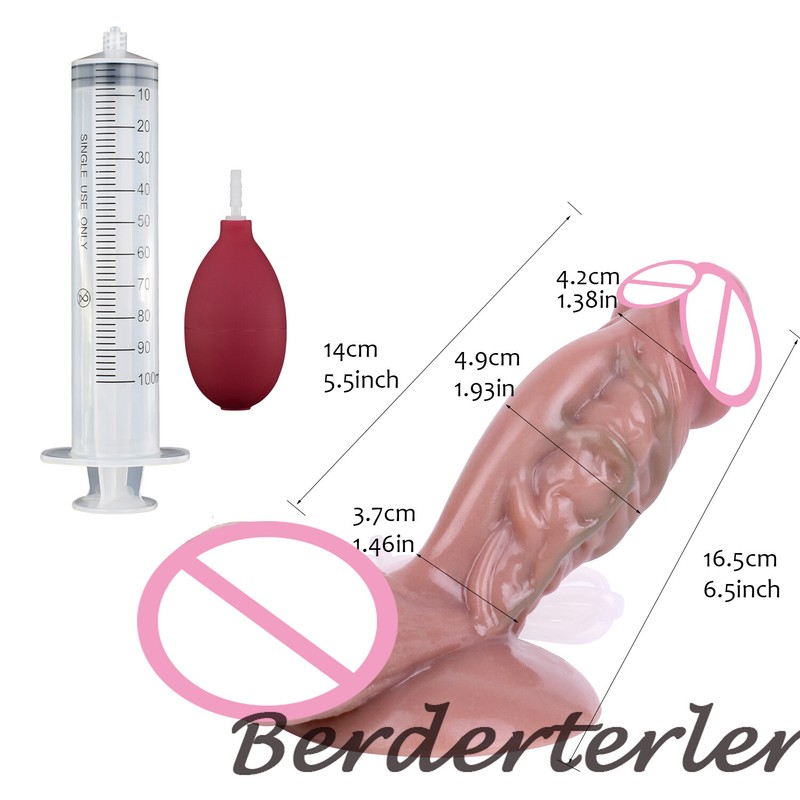 Silicone Lifelike Squirting Penis With Sucker Ejaculation Realistic Dildo SexToy gallery