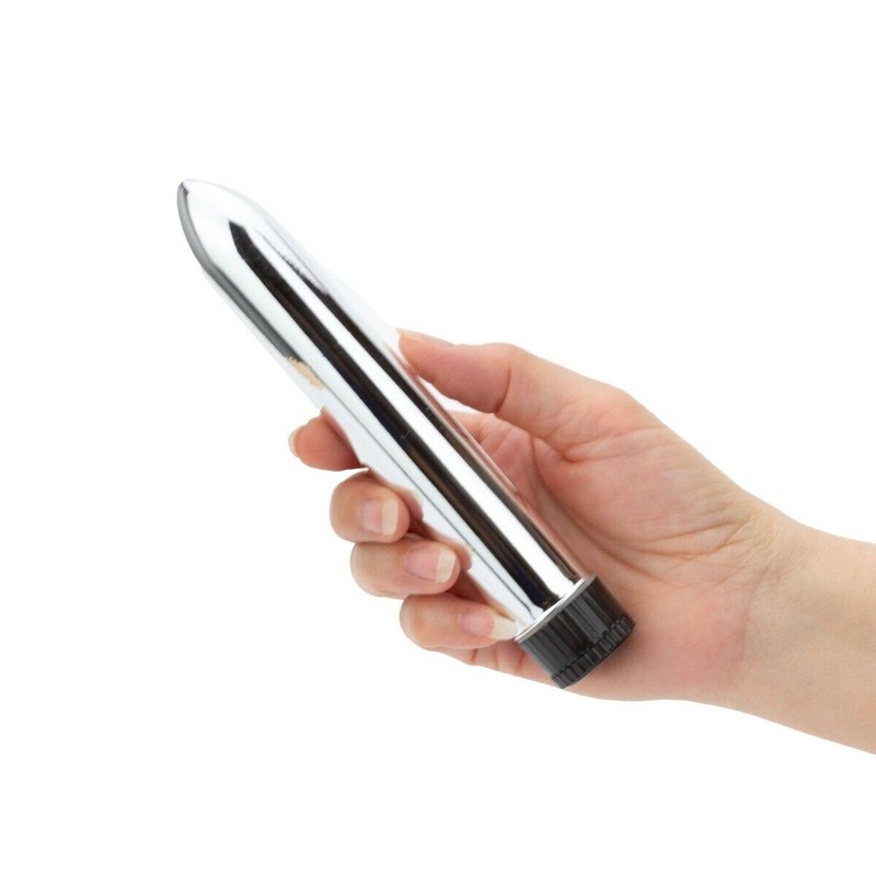 Classic Smooth Slimline Silver Vibrator Female Massager Stimulator Sex Toy