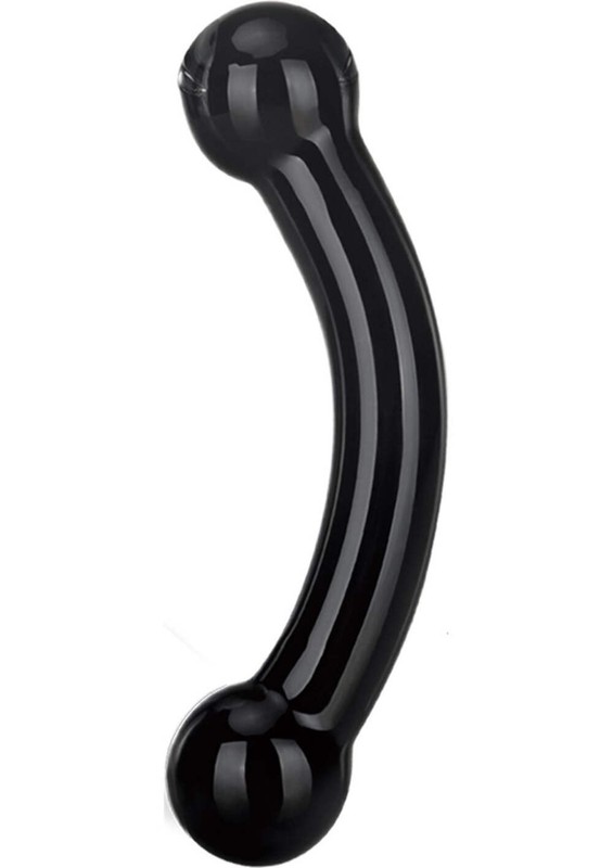 Glas Double Bull Black And Handcrafted Dual-Ended Glass Dildo