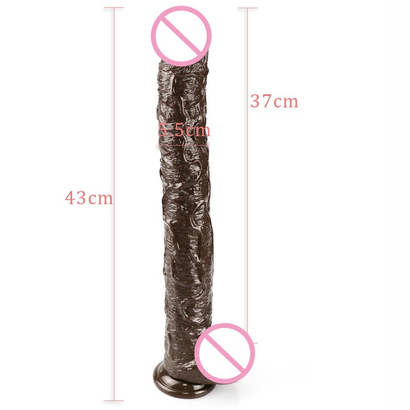 43 Cm Coffee Color Dildo with Suction Cup Prostate Massage for Women Sex Toys