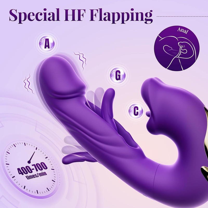 3 In 1 Dildo Vibrator Flapping Licking Anal Plug Clitoral Stimulation Sex Toys gallery