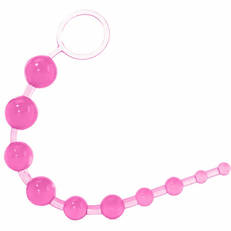 Anal Beads Graduated Beaded Butt Plug w/ Easy Pull Silicone 10 Beads gallery