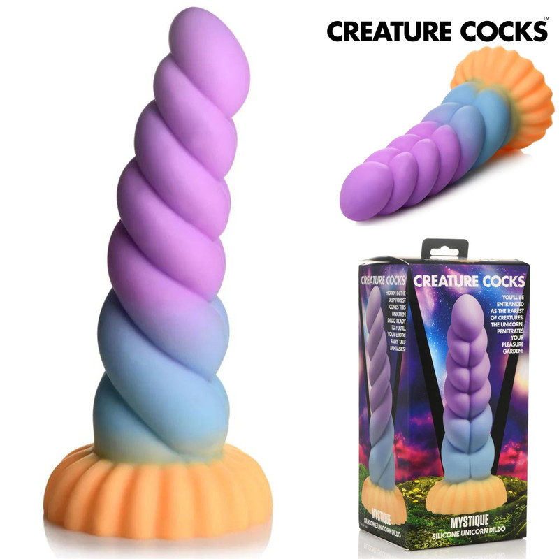 Creature Cocks Mystique Monstrous Silicone Spiral Dildo with Suction Cup Base