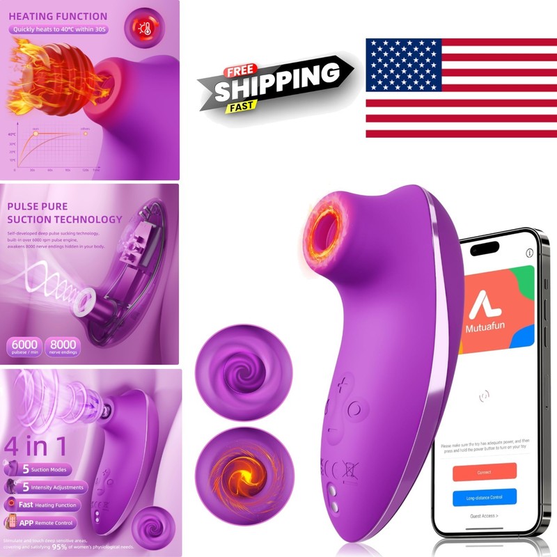 Purple Silicone Clitoral Massager with Luxurious Design and Temperature Control