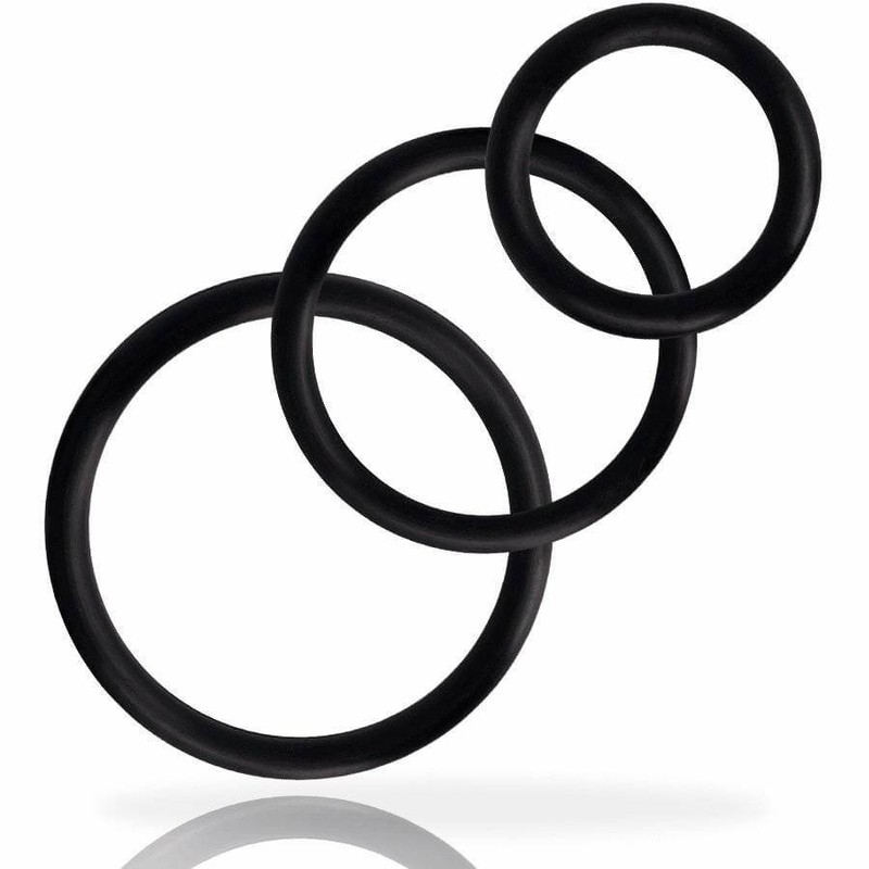 Addicted Toys – Set of 3 Black Silicone Phallic Rings