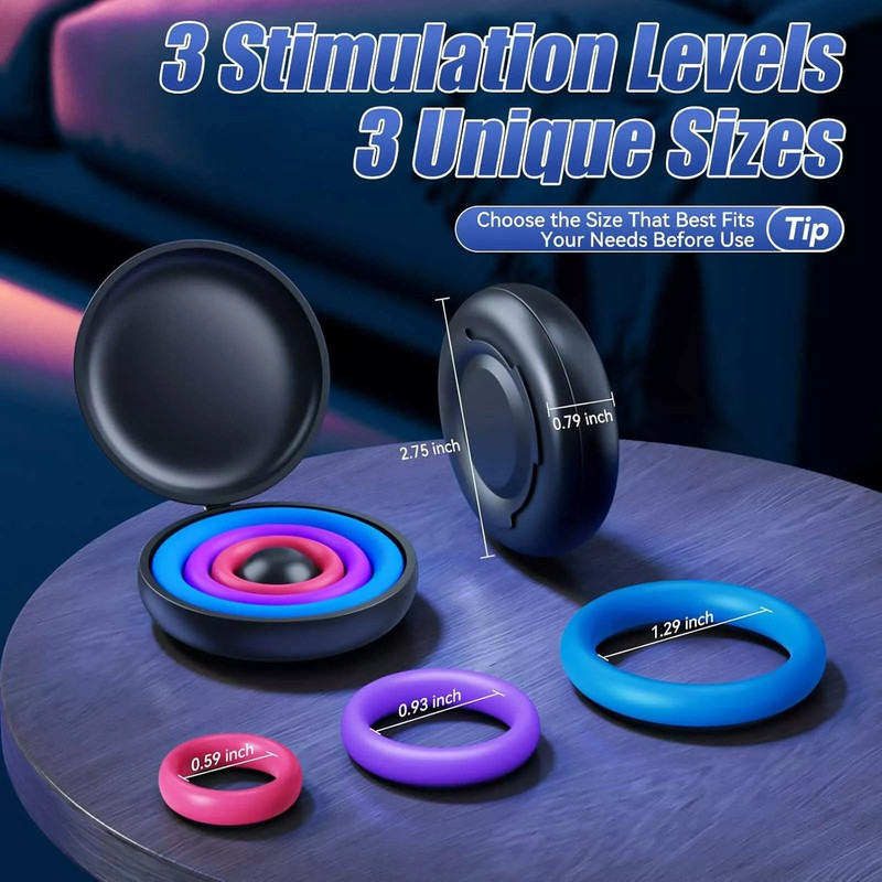 3PCS Cock Ring Silicone Super Stretchy Strong Stay Harder Penis Rings Sex Toys gallery