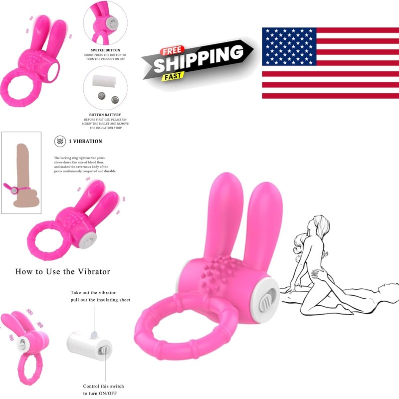 Pink Silicone Penis Ring with Rabbit Ears for Enhanced Intimacy and Pleasure