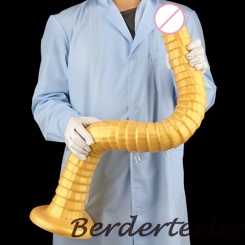 80*7cm Gold Silicone Extra Long Anal Plug Masturbator Dildo Butt Plug Sex Toy