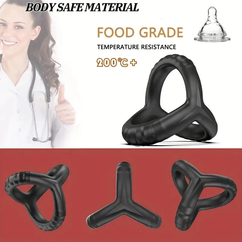 Men's Silicone Penis Rings Soft Elastic Lock Semen Cock Ringss gallery