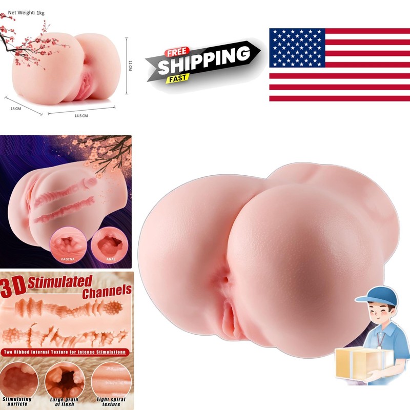 Waterproof Pocket Pussy for Men Soft Silicone Sex Toy for Anal and Vaginal Use