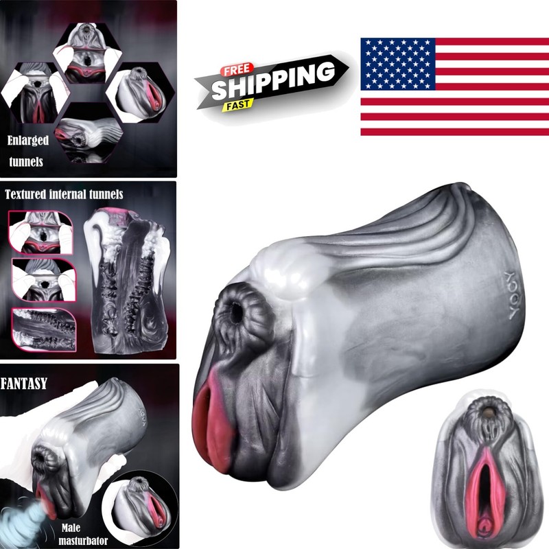 Unique Multi Color Silicone Male Masturbator 2 in 1 Soft Stroker for Couples