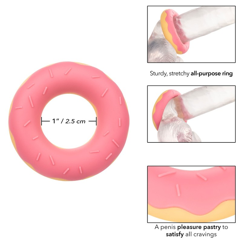 Cal Exotics Naughty Bits Dickin' Donuts Silicone Donut Cock Ring - Pink gallery