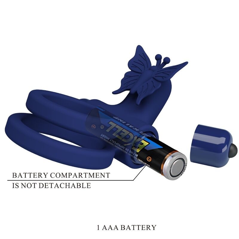 Pretty Love Jamele - Blue Butterfly Vibrating Phallic Double Ring gallery