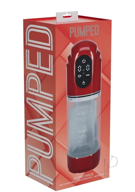 Pumped TechnoThrust 10 Function Automatic Masturbator – Metallic Red