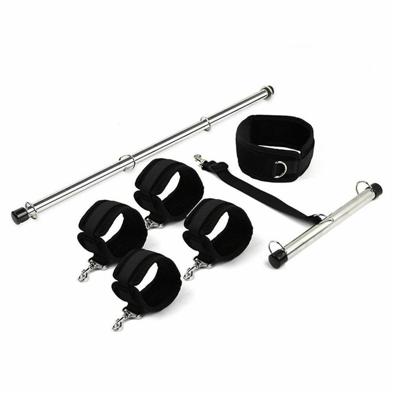 BDSM Adjustable Bondage Kit Slave Bar Handcuffs Ankle Cuffs Fetish Set Sex Toys gallery