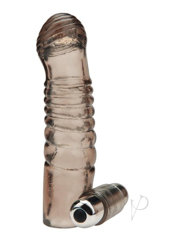 Swirled Textured Ribbed Shaft Vibrating Penis Sleeve Extension Enlarger Enhancer