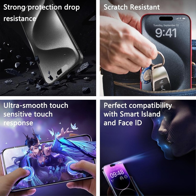 2 Pack Anti Blue Light Matte Screen Protector for iPhone 6.1 Inch Tempered Glass gallery