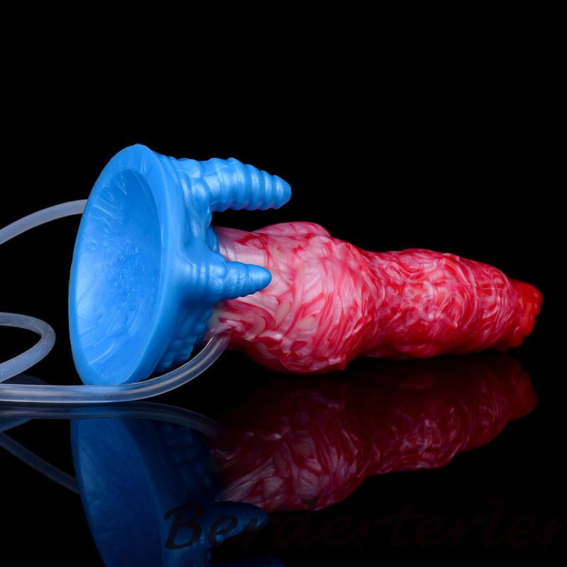 Inflatable Big Knotted Silicone Dildo Ejaculating Penis With Sucker Anal Sex Toy gallery