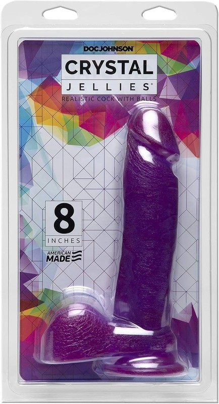 Realistic 8 Inch Purple Cock with Strong Suction Cup Base for Hands Free Play gallery