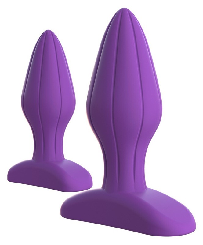 Her Designer Set of 2 Soft Smooth Silicone Anal Plugs Purple Fantasy For Her gallery