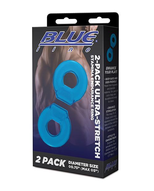 Blue Line C & B Ultra-Stretch Stamina Endurance Ring – Jelly Blue Pack of 2