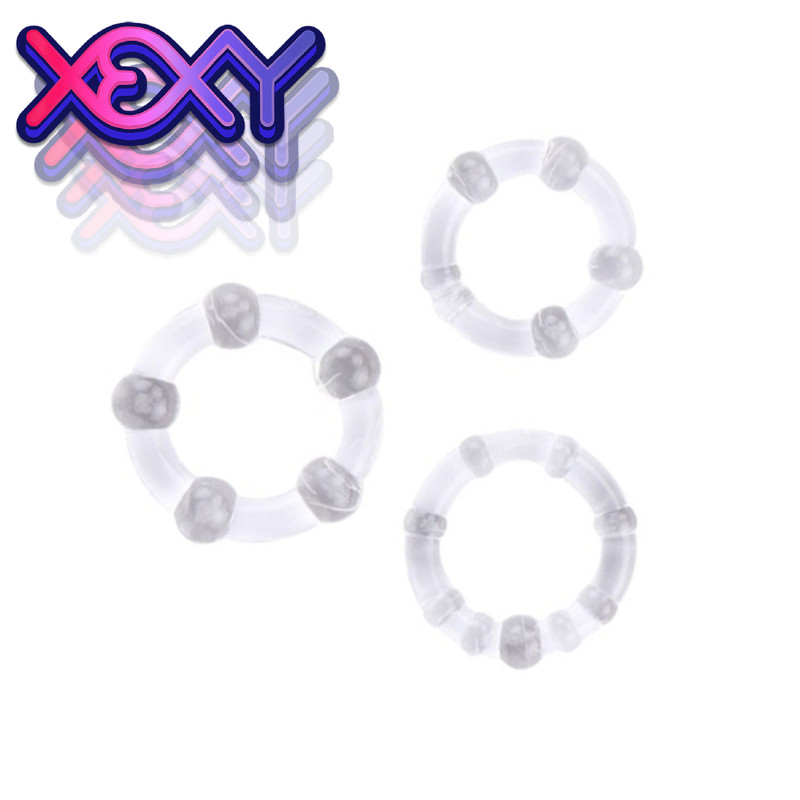 Premium Stamina Beaded Clear Cock Rings Penis Ring Enlarger ED Xexy Sex Toys